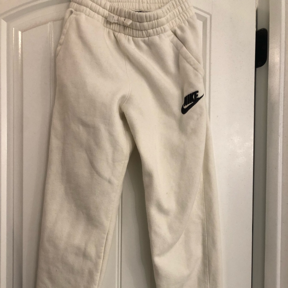 Nike youth Large white cotton joggers